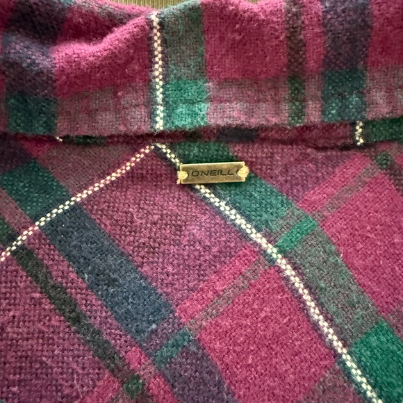 O'Neill Plaid Shirt in Burgundy and Teal - Picture 6 of 6